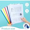 20 Pack 5 color high quality Plastic File Folders Sliding Bar Clamps A4 Document Organizer for Home School and Office