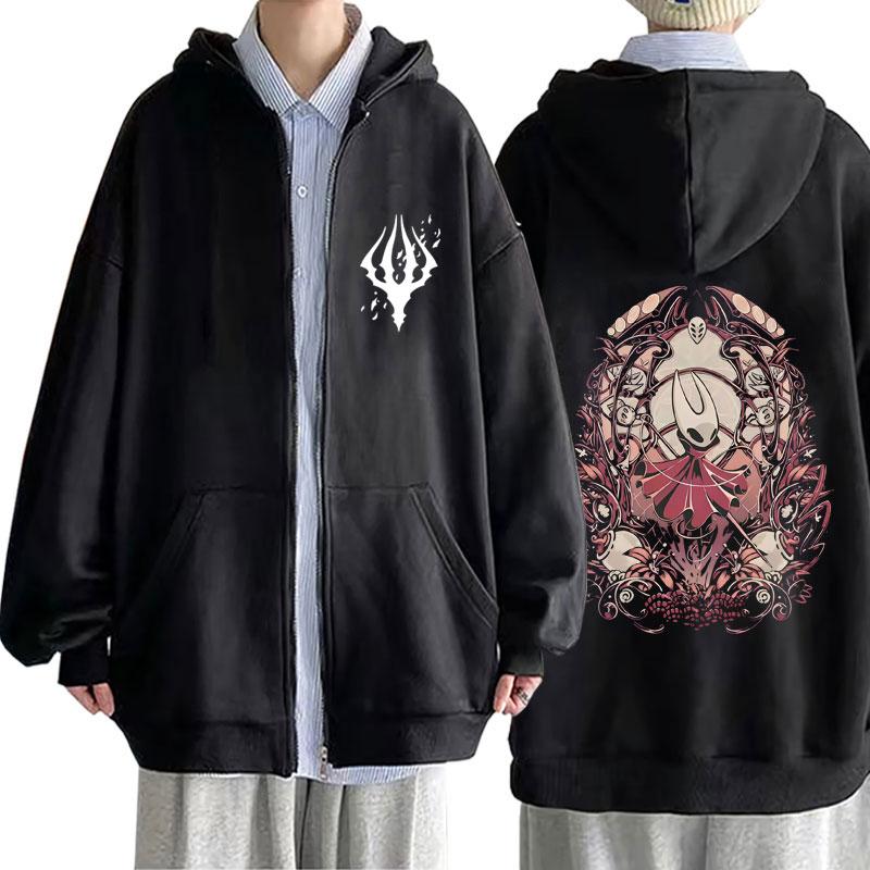 

Game Hollow Knight Double Sided Graphic Zipper Hoodie Men Women Unisex Fashion Vintage Oversized Streetwear Men s Casual Zip Up Hoodies S чёрный