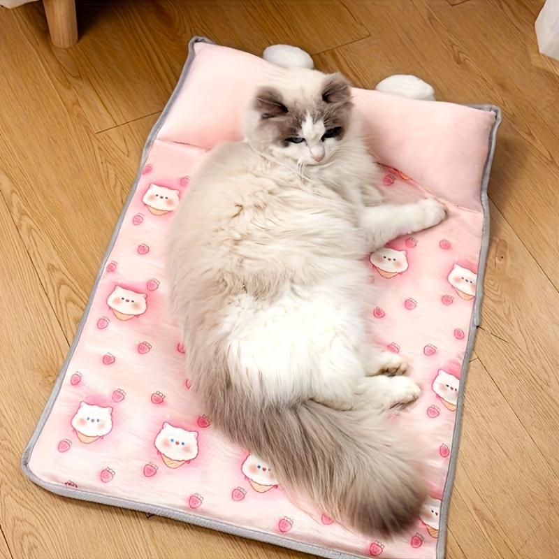 Cool in Summer Bed Cats Bring A Pillow Refreshing Mat for Cats Breathable Comfortable Refreshing Cat Mat Kittens Puppies Nest