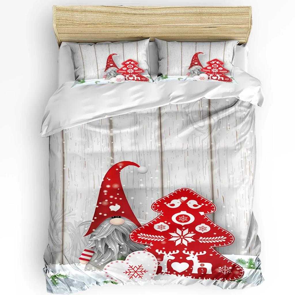 Christmas Tree Snowflake Ice Door Duvet Cover 3pcs Bedding Set Home Textile Quilt Cover Pillowcases Bedroom Bedding Set No Sheet
