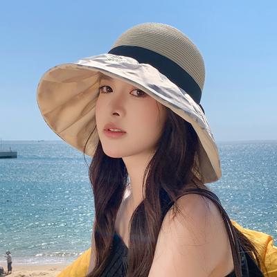 New Bucket Hat Summer Eaves Sun Hat Seaside Versatile Sun Hat UV Protection Face Hat