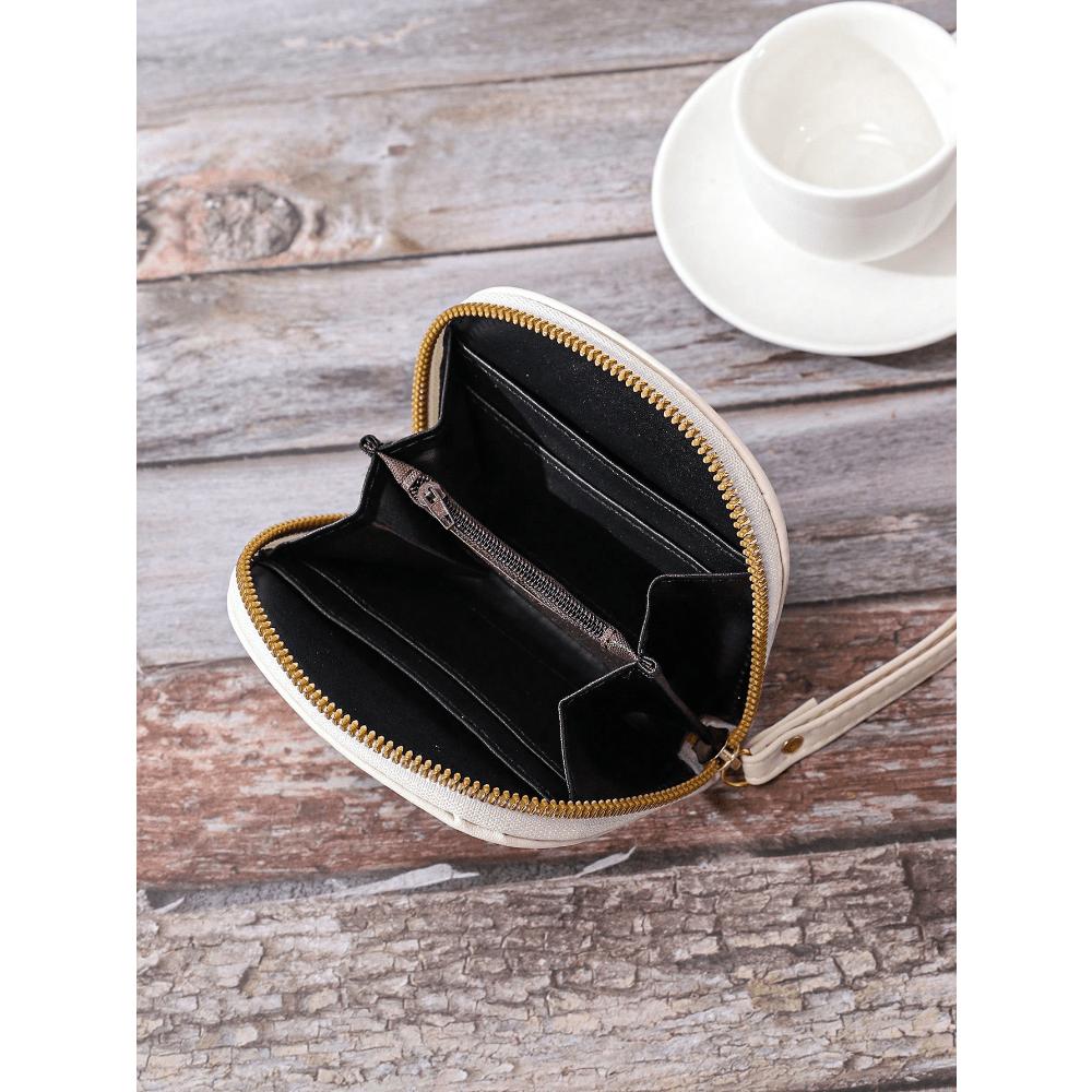 White Half-Round Wallet Short Style Cat Handbag Multicard Slot Clutch Bag Women's Color Block Bag Wristlet Wallet For Women Wallet Purse Wallet