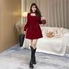 2025 Spring Korean Trend Square Neck Slimming Casual Plus Size Dress for Women