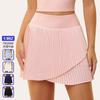 Womens Athletic Pleated Skort With Hidden Pocket Double-Layer Windproof Running Tennis Skirt Fall