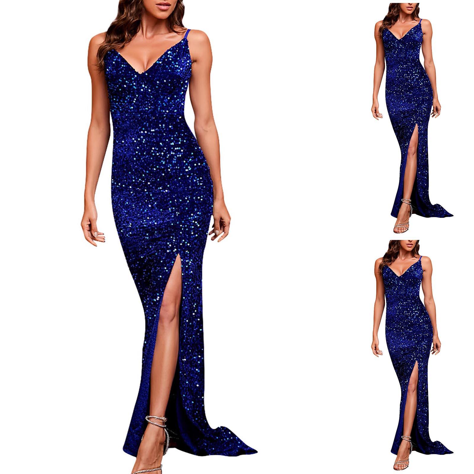 

Женское модное однотонное платье с пайетками и бретельками, вечернее платье