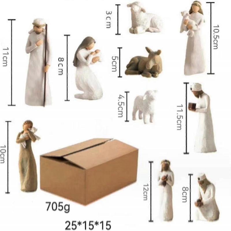 Nativity Set Born Scene Willow-Tree Figure, Figures Nativity Resin Nativity Scene, Nativity Scene with Figures, Resin Holy Family