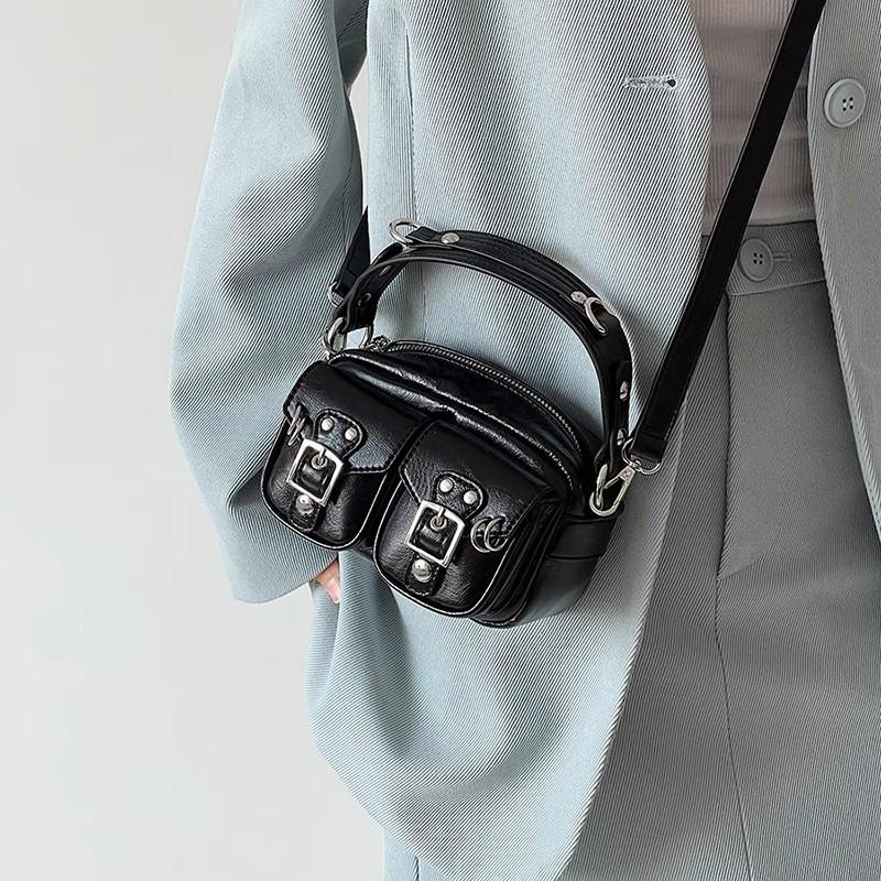 JIAERDI Hot Girl Camera Purse Women Black Luxury Stylish Shoulder Bag Ladies Harajuku Square Leather Small Crossbody Handbag Y2k