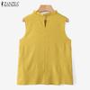 ZANZEA Women Summer Round Neck Sleeveless Casual Tank Tops