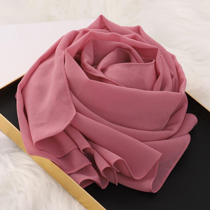 Muslim Hijab Scarf With Zipper Plain Bubble Chiffon Ready To Wear Veiled Hijab Wrap Solid Shawls Headscarf Turban Ramadan