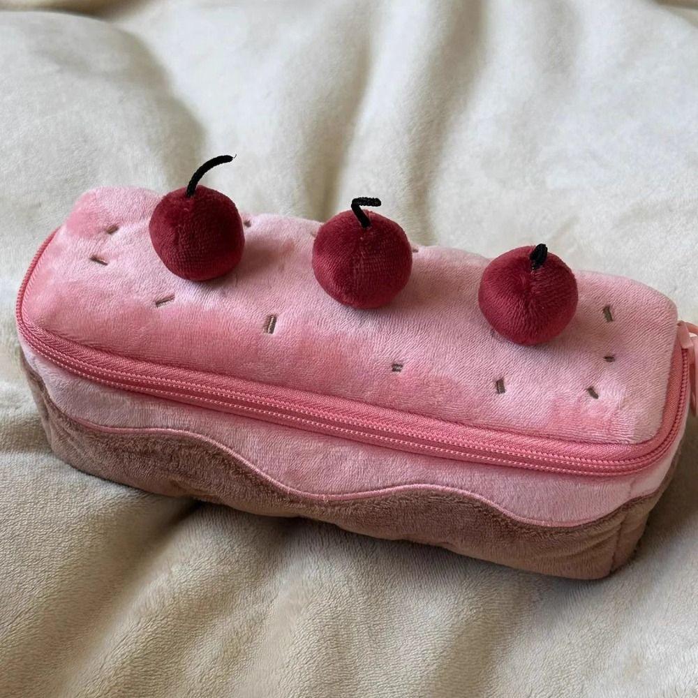 Large Capacity Stationery Bag Cosmetic Bags Pencil Pouch Creative Plush Pen Bag Stationery Box