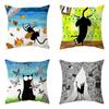 Sofa Chair Bed Living Room Decorative Pillowcase Fashion Cartoon Cute Cat Pillowcase
