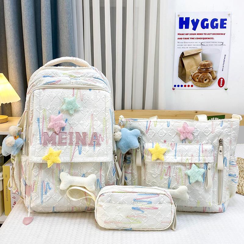 Children's schoolbag, primary school students, girls, junior high school students, two-piece set, high-value backpack, fashionable backpack.