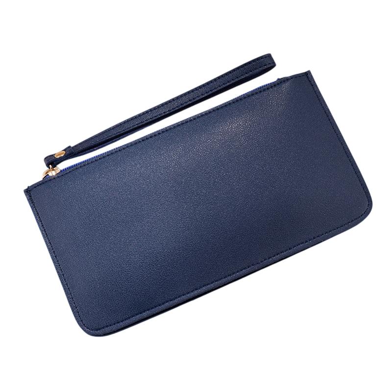 Simple Soft Pu Leather Long Wallets Large Capacity Solid Color Card Holder Coin Purse Women Girls