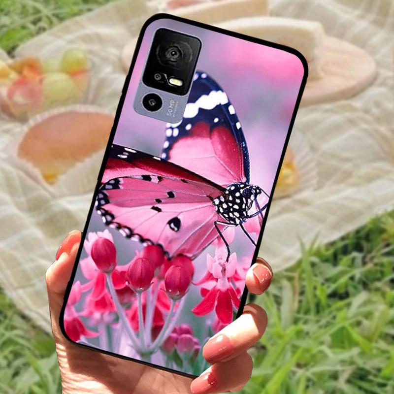 Weiche TPU-Handyhülle für TCL 40R 5G Stoßfeste Schwarze Schutzhülle Bumper für TCL 40 R 5G Schöne Modische Handy-Rückseite Fundas Coques