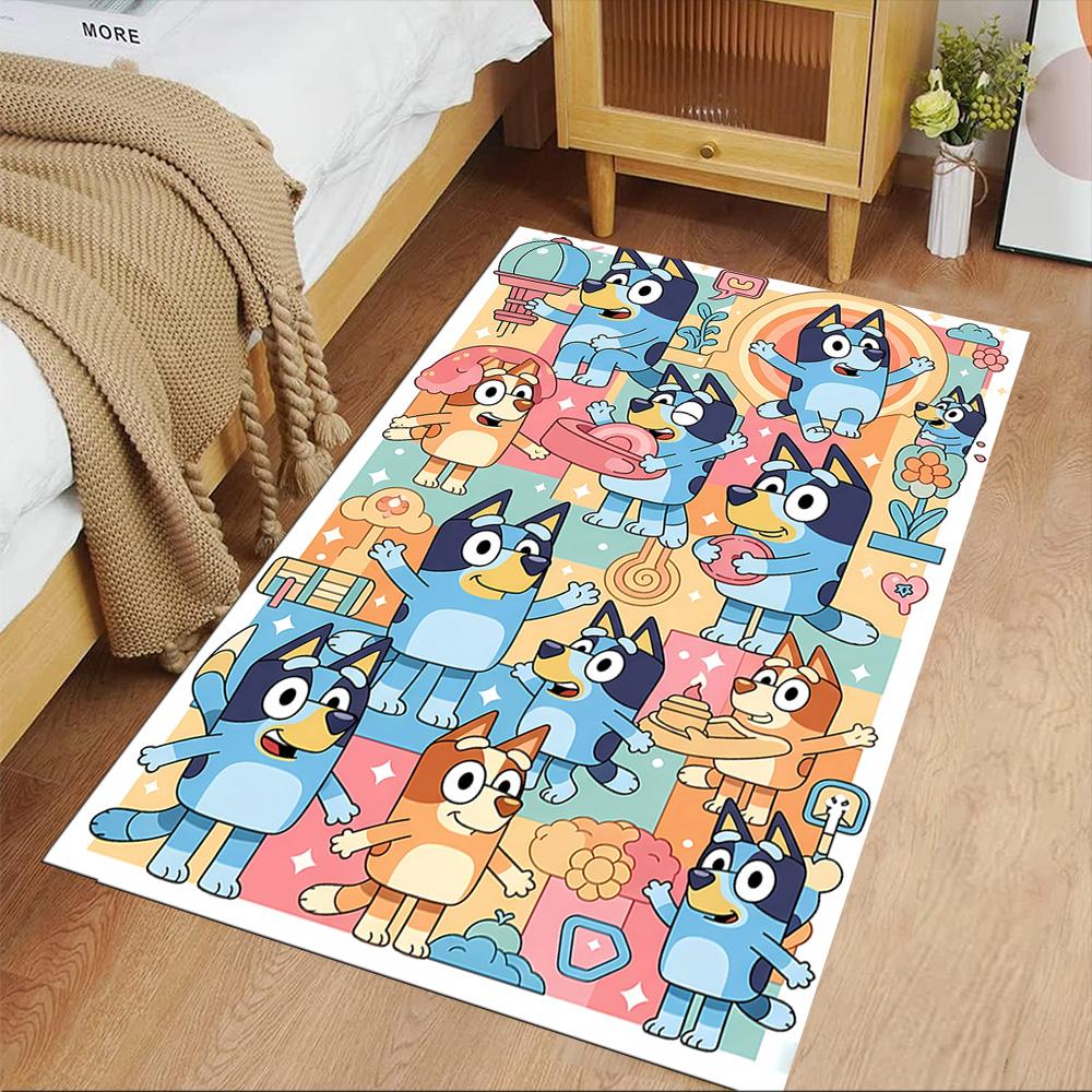 Bluey Fever Adventure Floor Rug Office Rug Perfect for Living Rooms Kitchen Bedrooms Foyer Antislip Carpet Office home decor Best for Christmas