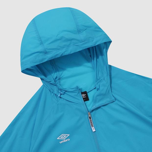Umbro [Packable] Shuttle Run Ultralight Hooded Windbreaker Zip-Up Jacket Blue (Uq221Sjk51)