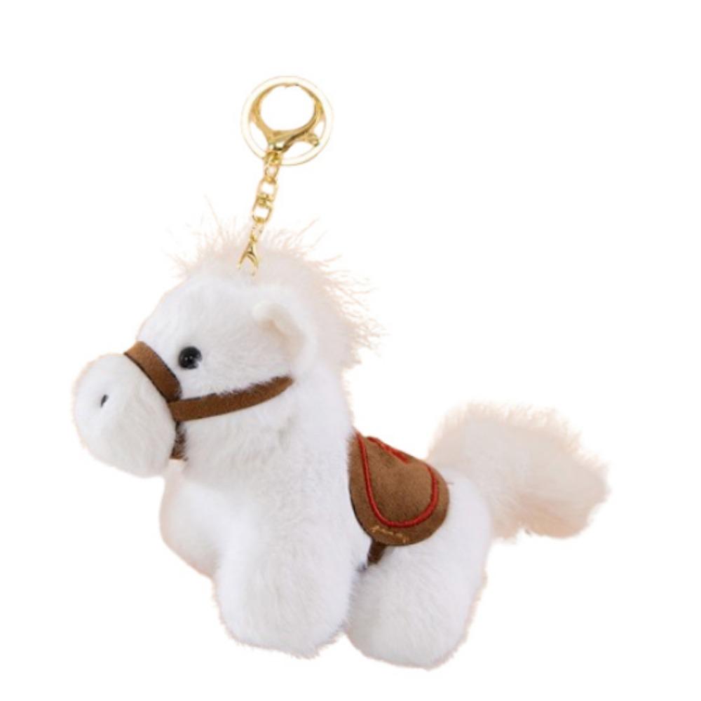 

Cute Year of The Horse Plush Toy Fluffy Texture Plush Horse Doll Pendant Bag Decoration белый