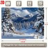 2D Helle verschneite Bergkulisse Hintergrund, Wald & fallender Schnee Fotografie Hintergrund
