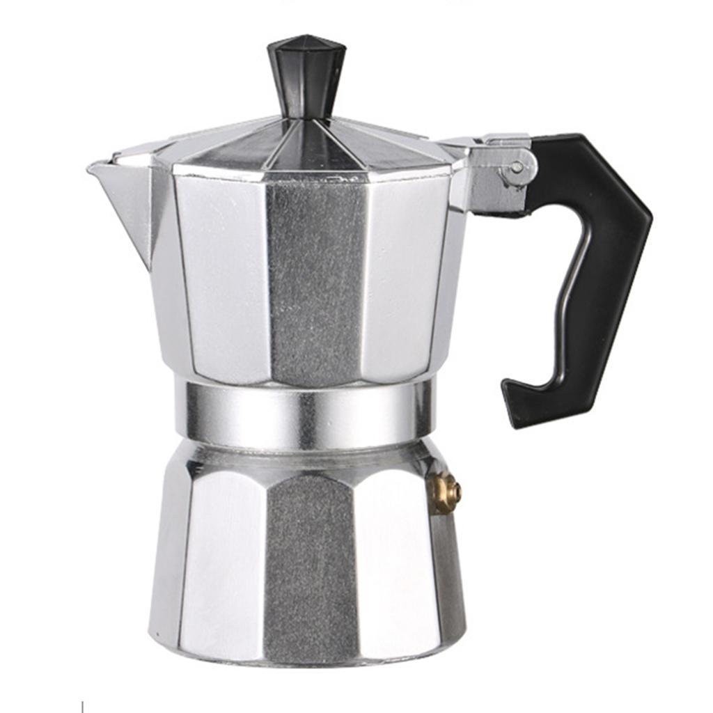Octagonal Moka Pot Aluminum/Stainless Steel Stovetop Espressos Maker Multi-Purpose Coffee Pots for Outdoor Home Kitchen Office