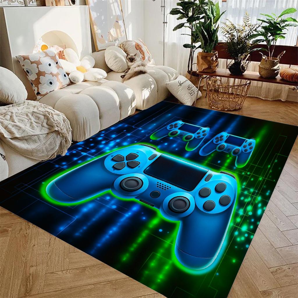 Blue Green Carpet GamePad 3D Printed Living Room Bedroom Decor Kid Non-slip Parlor Floor Mat Surface Smooth Carpet Birthday Gift