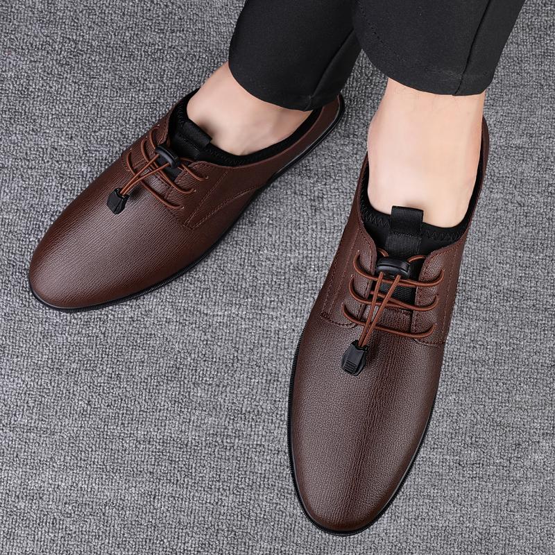 Fashion High Quality Men's Fashionable casual leather shoesShoes lace up Leather Casual Shoe outdoor Comfortable  Fashion Shoes
