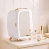 Skincare Refrigerator, 6L Mini Cosmetic Fridge with LED Mirror, Cooling Function for Bedroom, Skincare, Office, White
