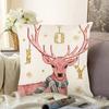 Pillowcase Cartoon Christmas Element Pattern Design Hidden Zipper Non-fading Modern Home Decoration Pillow Cover