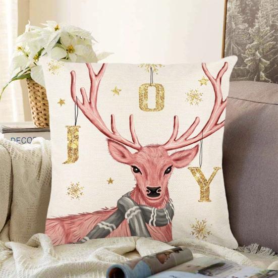 Pillowcase Cartoon Christmas Element Pattern Design Hidden Zipper Non-fading Modern Home Decoration Pillow Cover