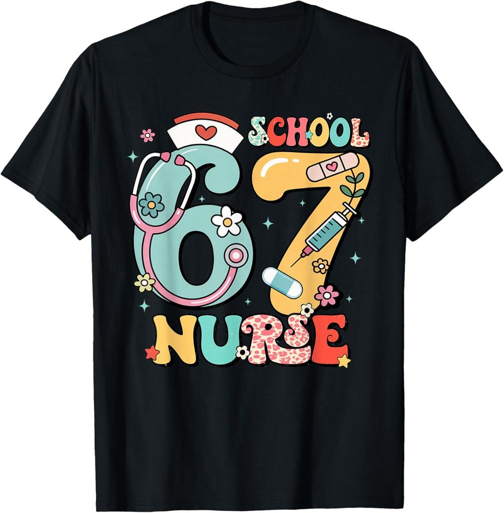 67 Meme Funny School Nurse Six Seven Meme Design Unisex T-Shirt