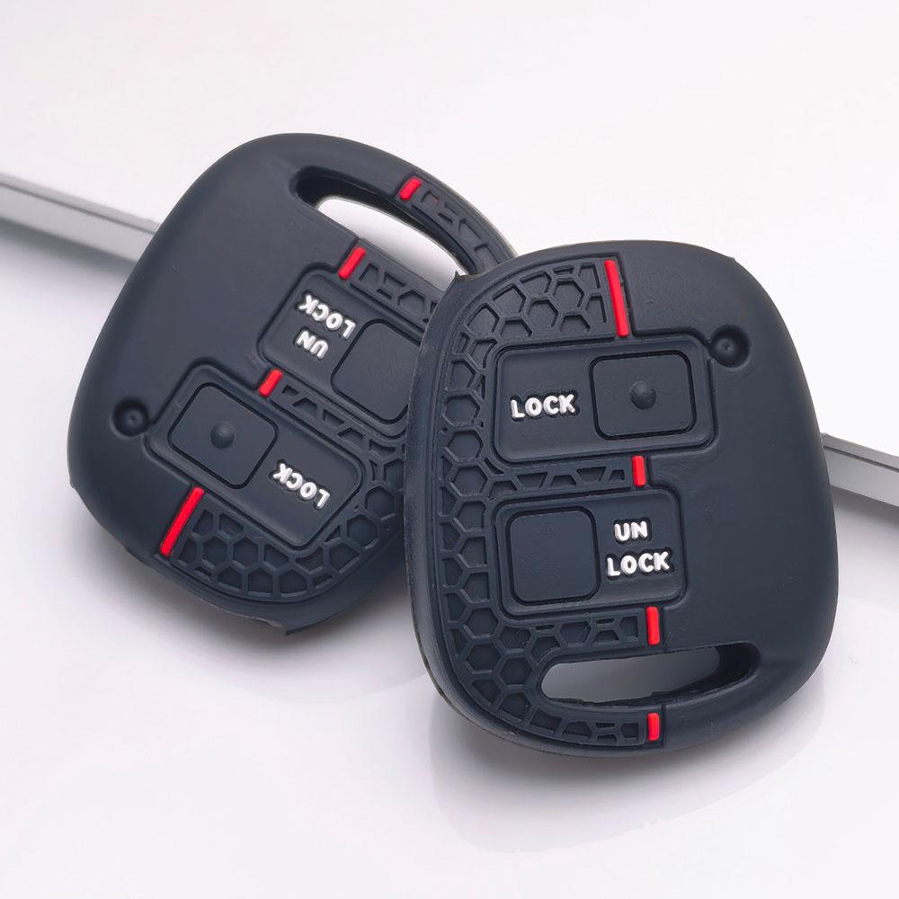 2 Button Silicone Key Fob Cover for Toyota Camry Prado FJ Cruiser Previa RAV4 Echo HiAce, Fits Toyota Camry Cruiser RAV4, Protective Accessory