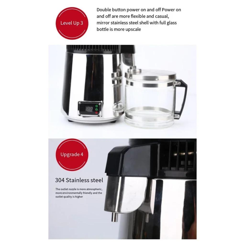 Fully Automatic Water Purifier,Household Stainless Steel Distilled Water Machine,4000ml  Laboratory Distilled Water Machine