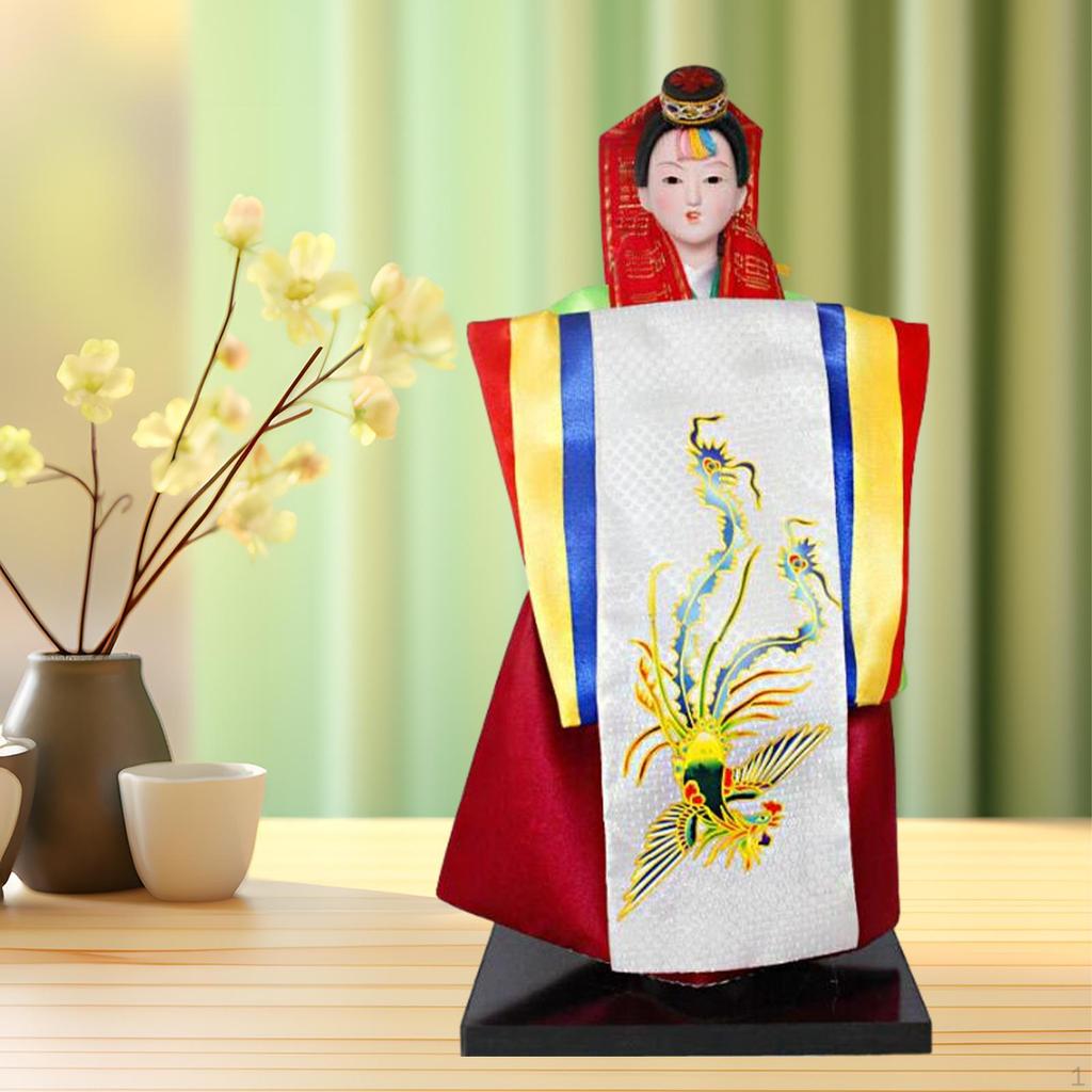 Hanbok Doll Korean Geisha Mini Kabuki Statue Traditional Handicraft Antique Asian Vintage