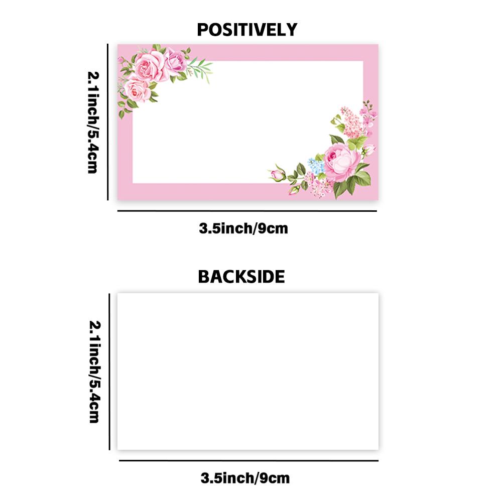 50st Akvarell Blommiga Tomma Kort, Dubbelsidiga för Presentetiketter & Tackkort, All-tillfälle Kontorsmaterial för Småföretag