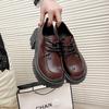 French Small Loafers 2025 Autumn New British Style Small Leather Shoes Fashion Versatile Thick Heel Platform Single Shoes