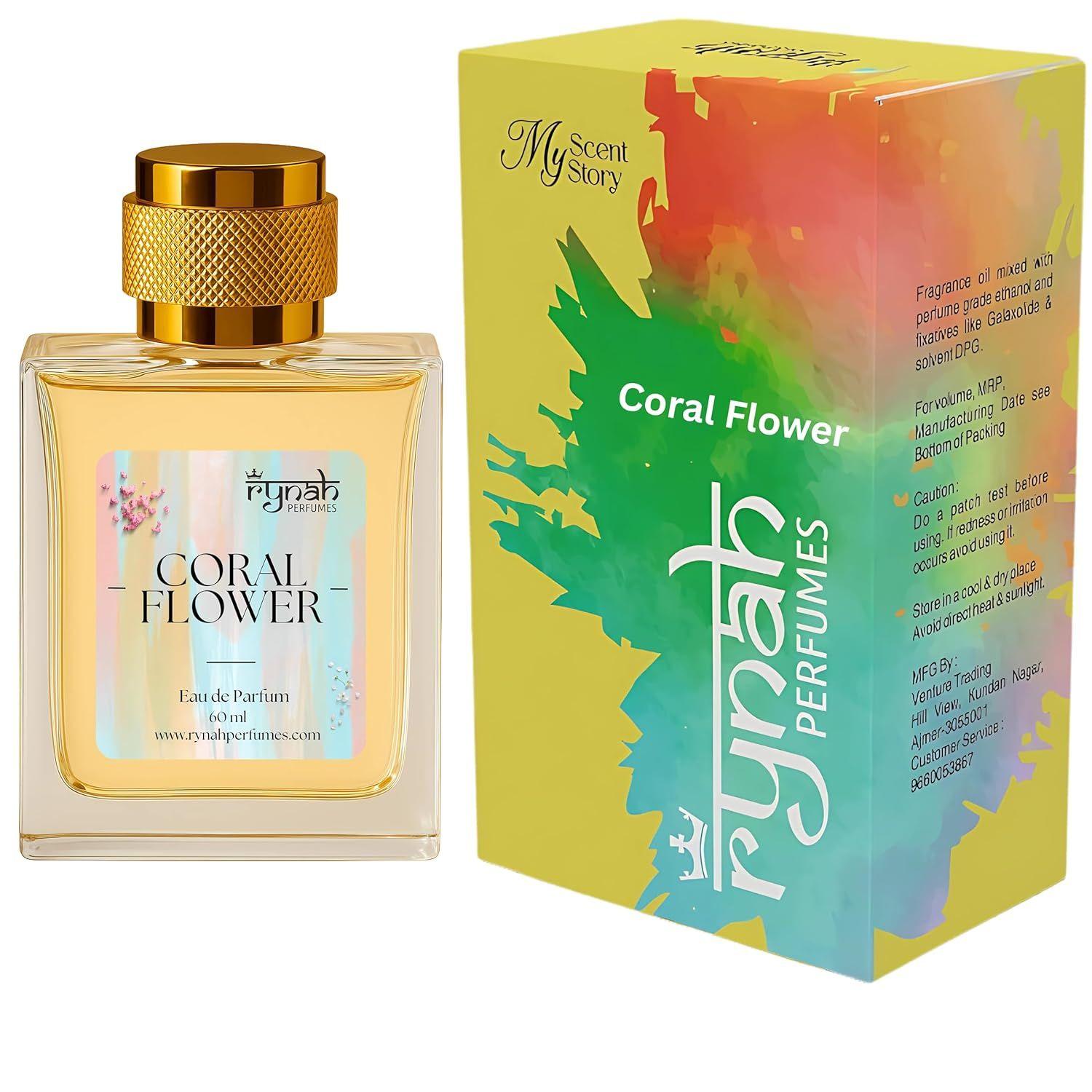 Rynah Perfumes: Цветок Коралла Парфюмерная вода для женщин – Цветочно-фруктовый свежий аромат 60ML