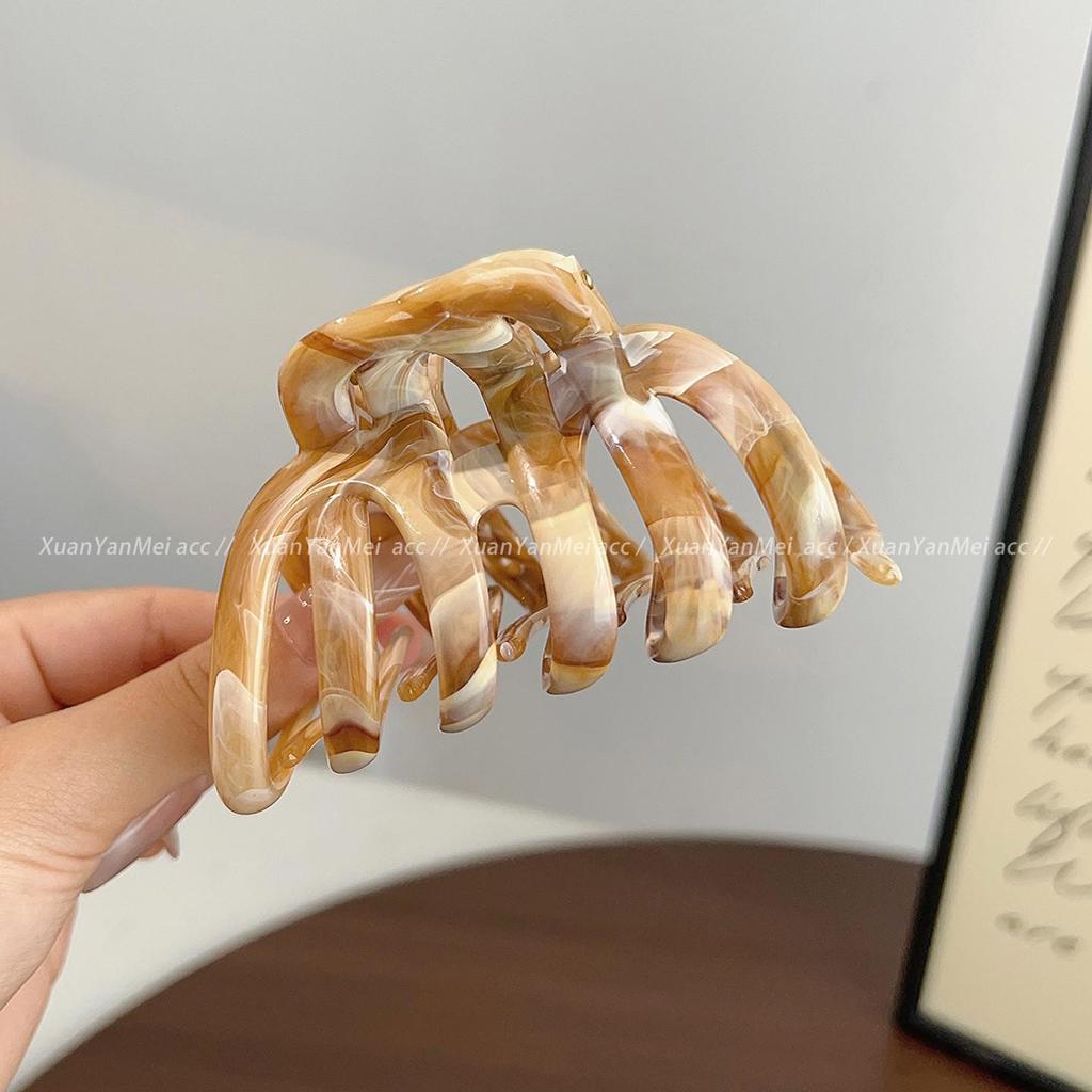 Ink Wash Floral Petal Claw Clip, High-End Medium Shark Clip for Full Back, 2026 Style Hair Accessory for Women.