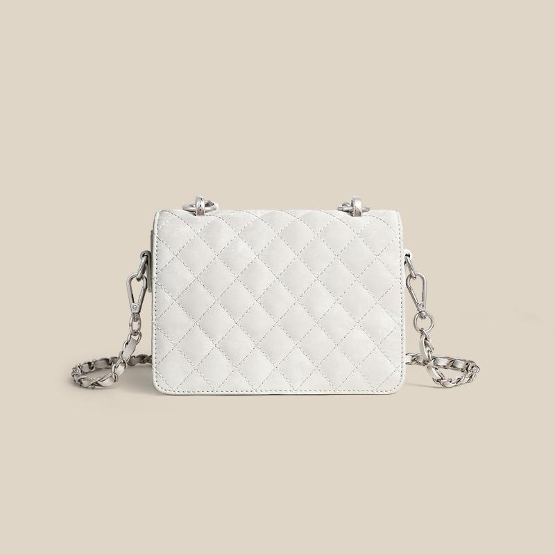 Bag Women's New Autumn and Winter Leather Women's Bag Messenger Bag Chain High-end Shoulder Small Square Bag