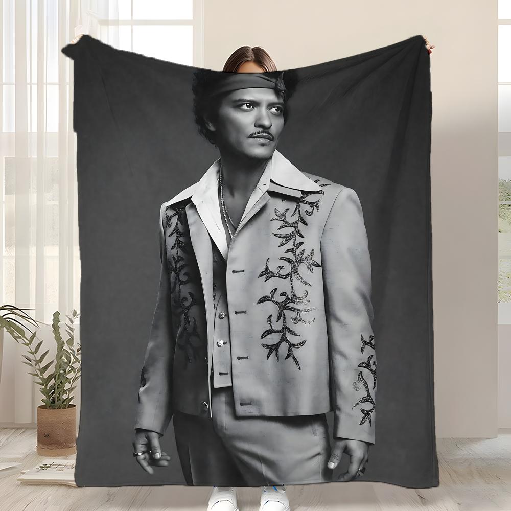 Cantante Bruno Mars Album The Romantic Throw Coperta Plaid in Flanella per Bambini Morbida Calda Antistatica Lavabile per Tutte le Stagioni