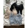 French Underwear Women's Beautiful Back Top Top Halter Vest Integrated Thin Sexy Lace Internet Celebrity Burst Together