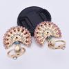 Fingerringhalter Grad Drehung Metall Anti-Verlust 360 Strass Pfau Handyring Schnalle