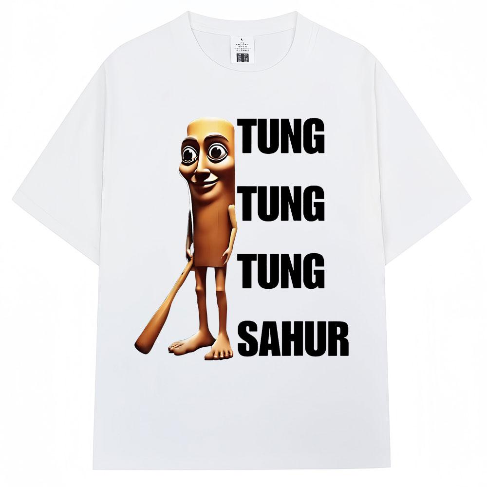 Tung Tung Tung Sahur Funny Baseball Bat Meme T Shirt Men Women Fashion Humor Popular T Shirts Loose Summer ONeck Cotton TShirt