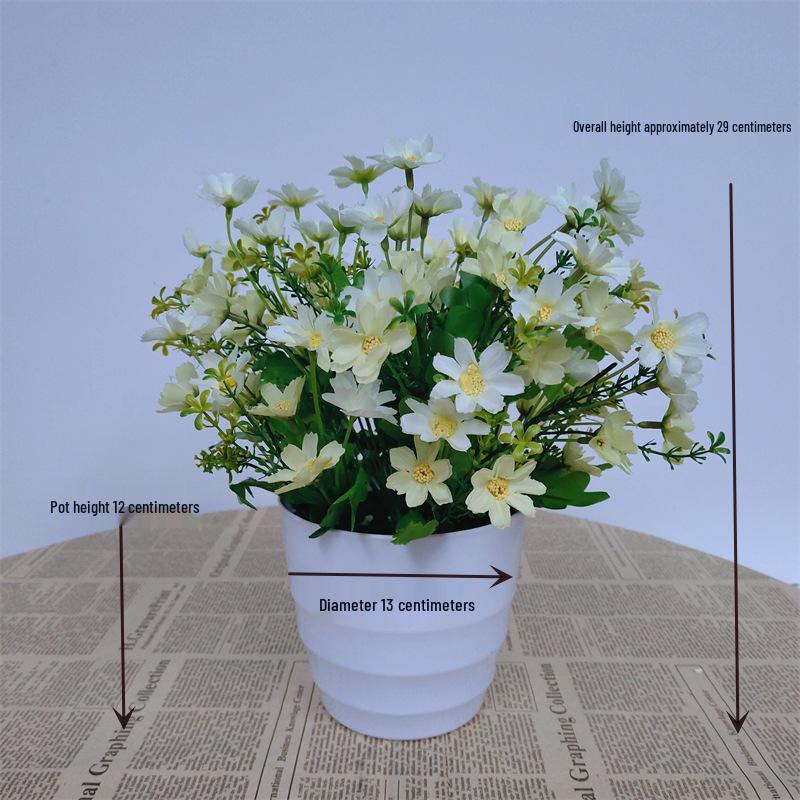 Potted Artificial Pothos Leaves & Flowers – Indoor/Outdoor Decorative Floor-Standing Bonsai.