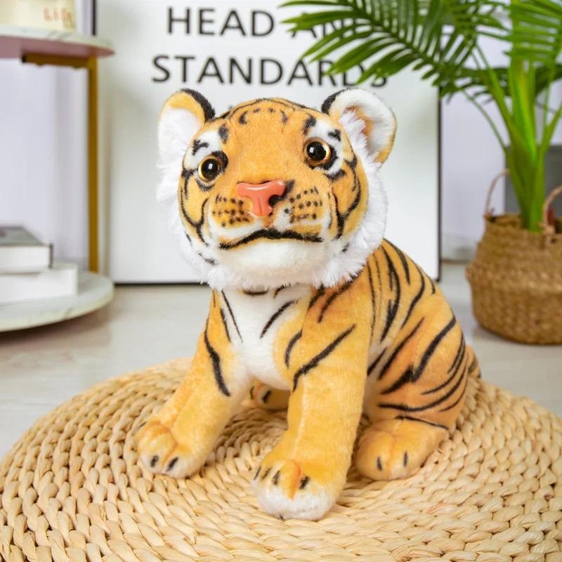 

23/30/38 см настоящая плюшевая кукла тигр игрушки для детей милые мягкие игрушки игрушки подарок хорошее качество стоящее украшение подарок 23cm жёлтый