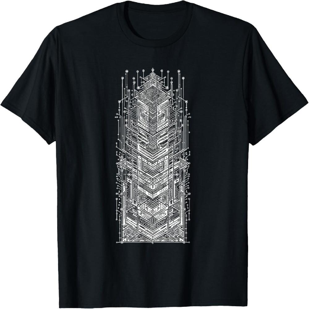 Intricate Geometric Pattern with Abstract Lines T-Shirt XXXXXL чёрный