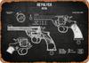 P Revolver Pistol Metal Tin Sign Wall Decor Man Cave Military Fan Gift Home Bar Pub Decorative Military Posters
