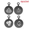 4 Piezas/Set Acero Inoxidable Plantilla de Arte para Café Plantillas para Pastel Galleta Pintura en Spray Molde para Hornear Herramienta de Decoración de Café