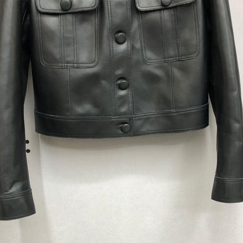 European Cropped Leather Jacket Women's Motorcycle PU Leather Short Korean Loose Workwear Hong Kong Wind Jacket
