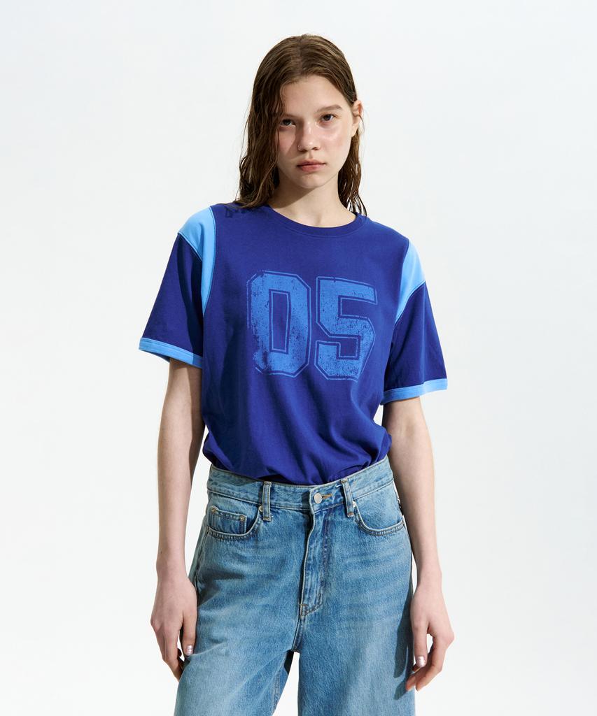 Loukeullaesig Trimming 05 T-Shirt_Blue_Lc252Ts18Bl