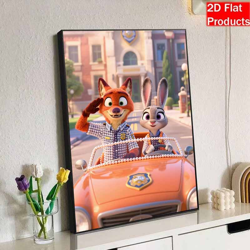Disney Pearl Art DIY Kit Nick Judy Pearl Gemstone Painting Home Wall Decor Craft