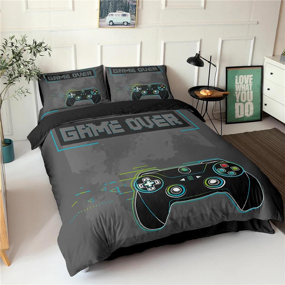 

Gamepad Bedding Set Queen Size Duvet Cover Creative Black Bed Comforter Cover Set Polyester Quilt Cover Bedclothes 2/3Pcs 70x133cm 2pcs